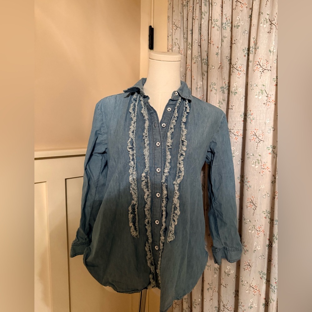 Pilcro Blue Denim Top